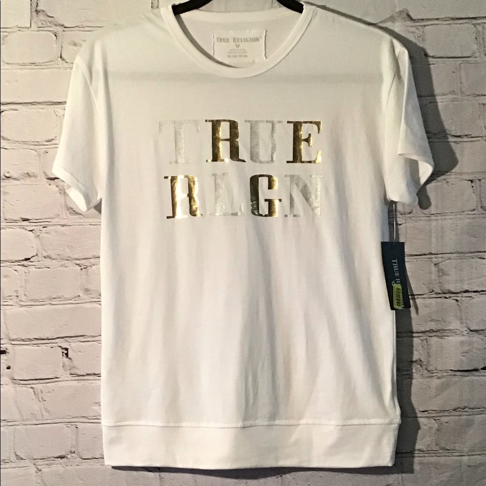 True Religion women’s short sleeves white tee XL.
